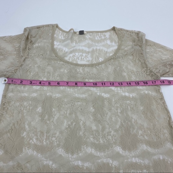 Fossil ivory lace fringe hem blouse size XS - Picture 5 of 8